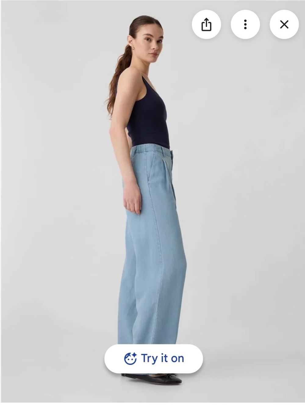 GAP Light Blue Wide-Leg Women’s Easy Trousers